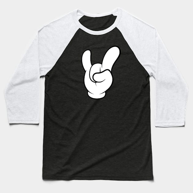 Rock Hand Baseball T-Shirt by Hell Design